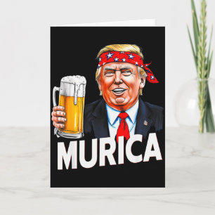 Murica Make Christmas Great Again Funny Trump Drin Card