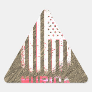 Murica National American Flag Design Triangle Sticker