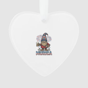 Murica Patriotic Gnome Beer Vintage Shirt Design_1 Ornament