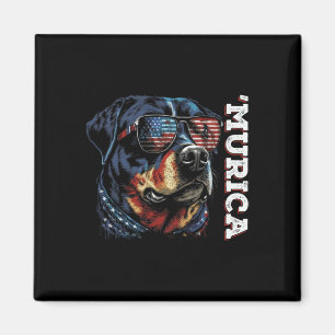 Murica Patriotic Rottweiler 4th Of July Dog  Magnet