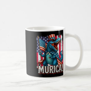 Murica T Rex Dinosaur 4th Of July American Flag Us Coffee Mug
