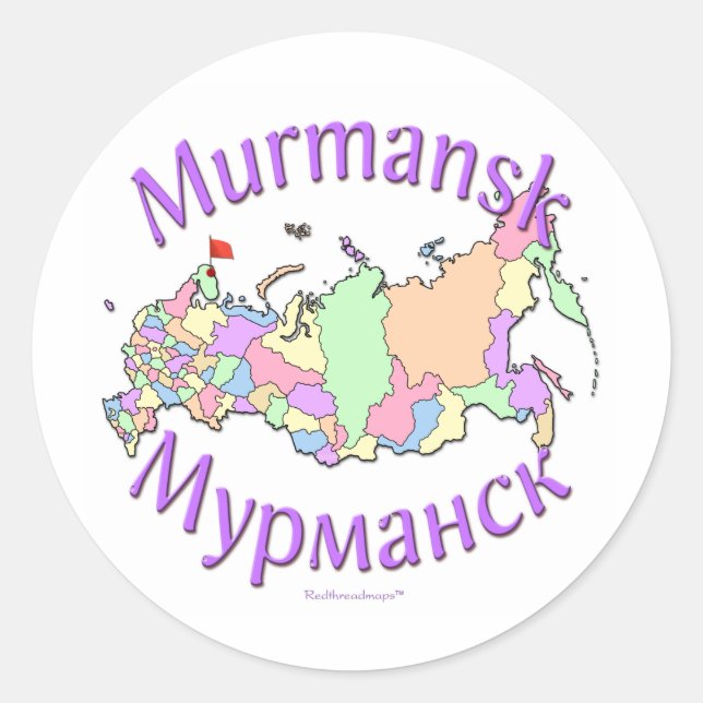 Murmansk Russia Map Classic Round Sticker (Front)