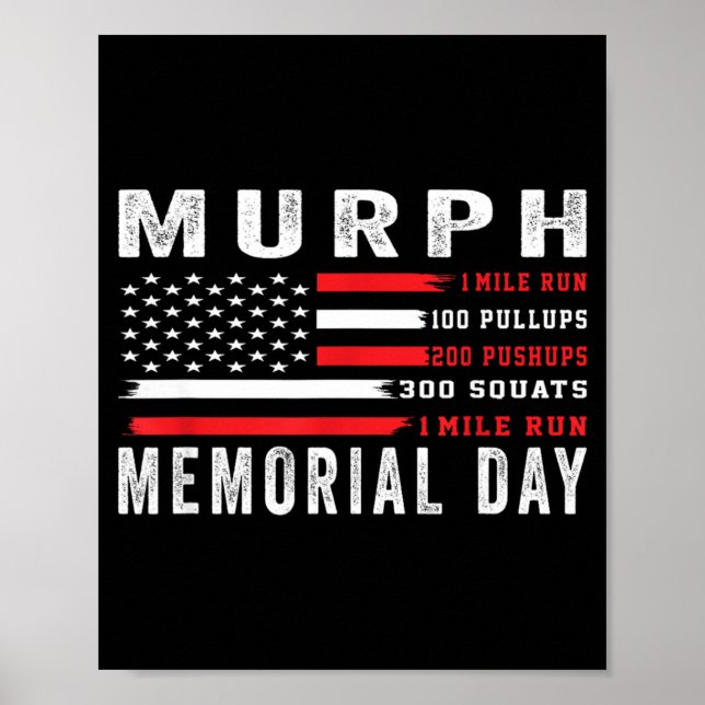 Murph challenge american memorial day workout gym  poster (Front)