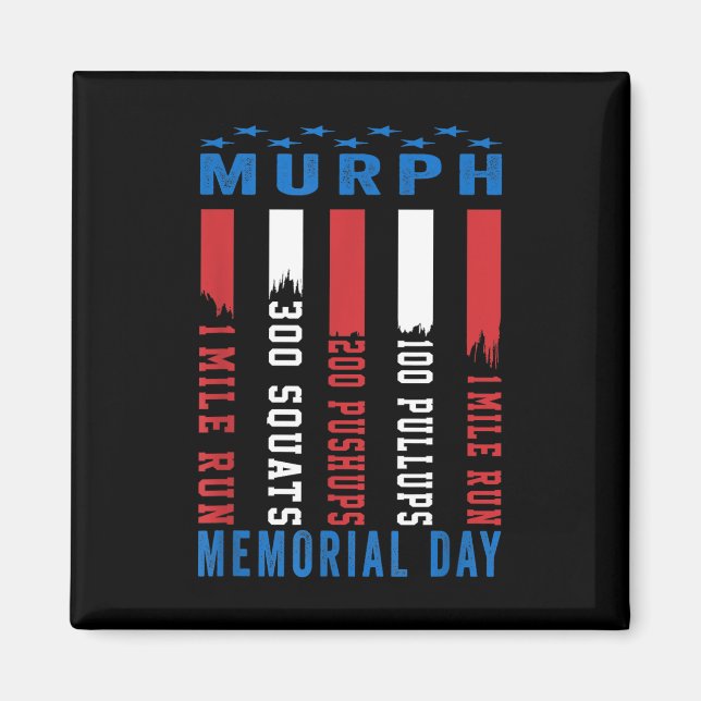 Murph Challenge American Memorial Day Workout Magnet (Front)