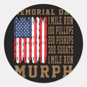 Murph challenge memorial day workout american Murp Classic Round Sticker
