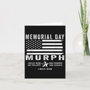 Murph Challenge Memorial Day Workout Gym Us Flag Card