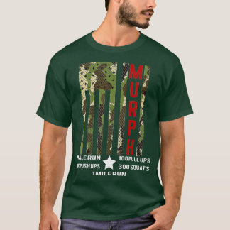Murph Challenge  Memorial Day Workout WOD Camo Gym T-Shirt