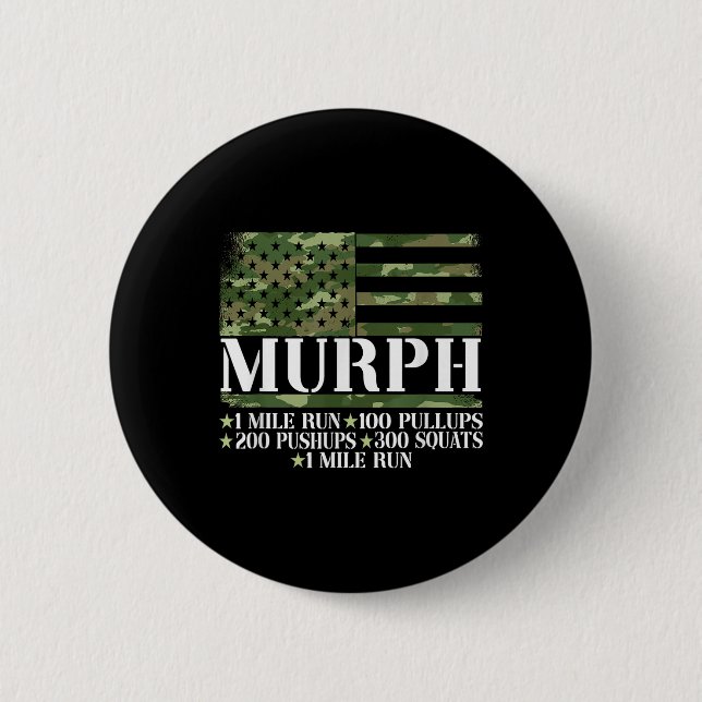 Murph Memorial Day Workout  2 Inch Round Button (Front)