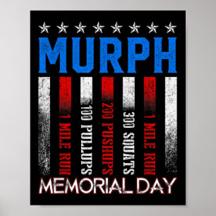 Murph Workout Exercise Challenge Murph Memorial Poster