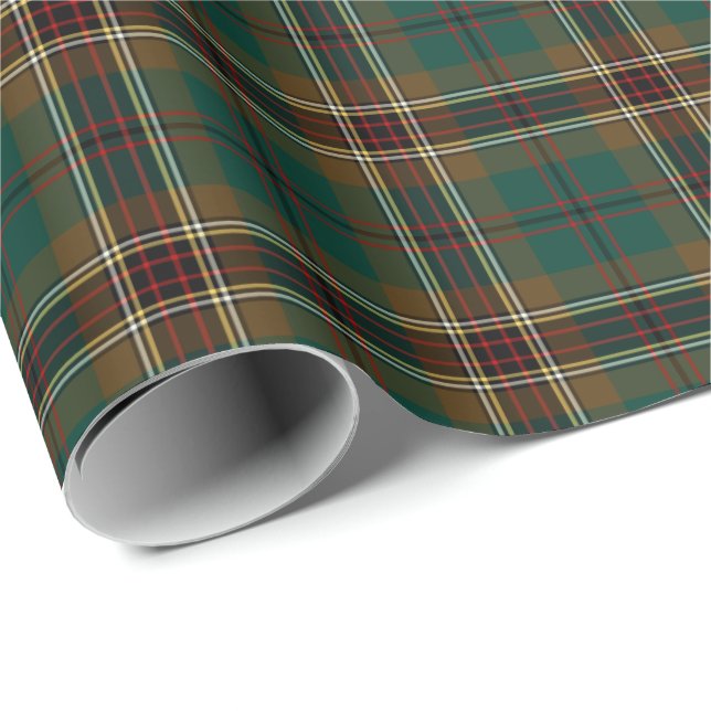 Murphy Clan Tartan Irish Plaid Pattern Wrapping Paper (Roll Corner)