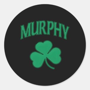 Murphy Irish Family Shamrock St Patricks Day Classic Round Sticker