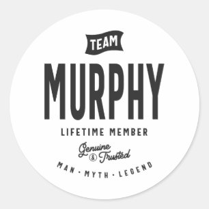 Murphy Lifetime Member Personalized Name Murphy Classic Round Sticker