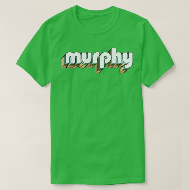 Murphy Retro Rainbow Typography Faded Style T-Shirt (Design Front)