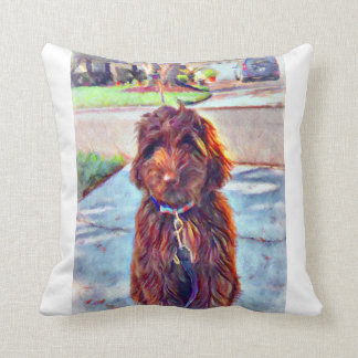 Murphy the Labradoodle Throw Pillow