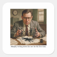 Murphy writing down his law for the first time.