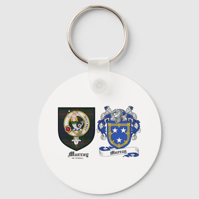 Murray Clan Crest & Murray Coat of Arms Keychain (Front)