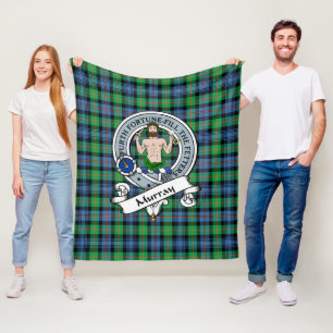 Murray of Atholl Ancient Clan Badge Tartan Plaid Fleece Blanket