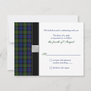 Murray of Atholl Tartan Wedding RSVP Reply