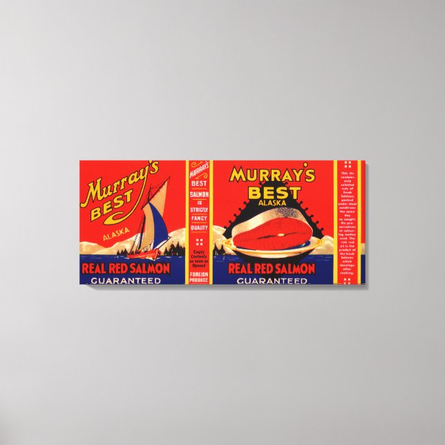 Murrays Best Brand Salmon Label- Alaska Canvas Print (Front)