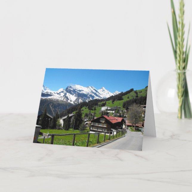 Murren, an alpine village in Switzerland Holiday Card (Front)
