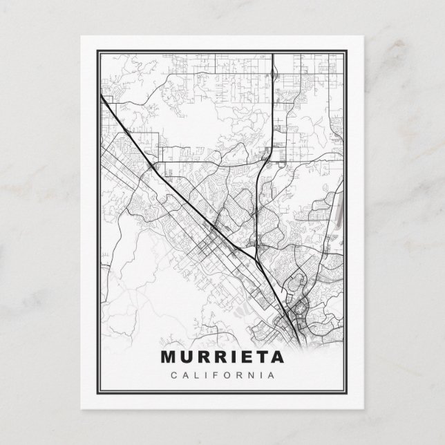 Murrieta Map Postcard (Front)