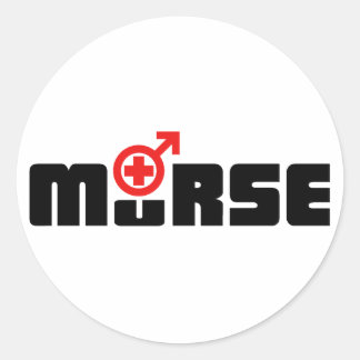 Murse logo on white classic round sticker