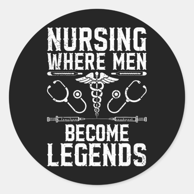 Murse Male Nurse Student Man Nurses Murse Rn Gradu Classic Round Sticker (Front)