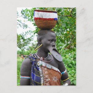 Mursi Woman with Lip Plate Postcard