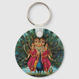 Murugan Kartikeyan Skanda Subrahmanyan Hindu Deity Keychain
