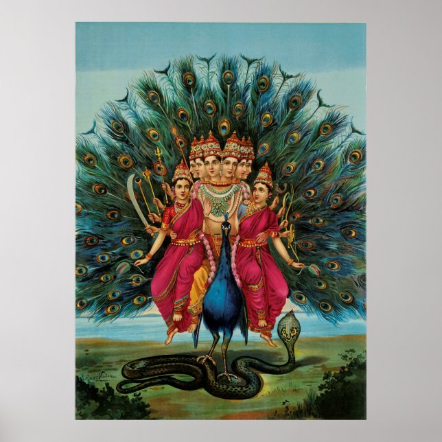 Murugan Kartikeyan Skanda Subrahmanyan Hindu Deity Poster (Front)