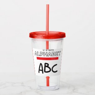 Murugi Drinkware Collection Alphabets Acrylic Tumbler