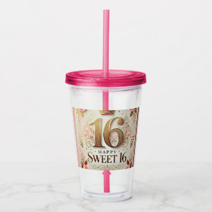 Murugi Drinkware Collection Sweet16 Birthday Acrylic Tumbler