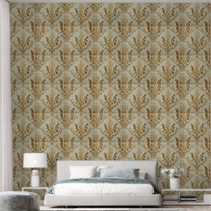 Murugi Home Decor GoldenLaurelHarmony Textured vin Wallpaper