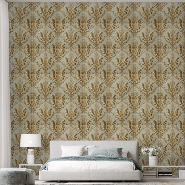 Murugi Home Decor GoldenLaurelHarmony Textured vin Wallpaper (Bedroom)