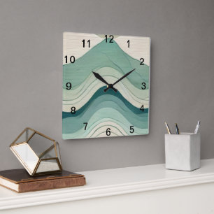 Murugi Home & Decor Whimsical Flow Square Acrylic  Wall Clock