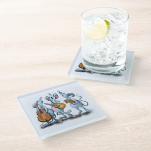 Musaical Mouses Glass Coaster
