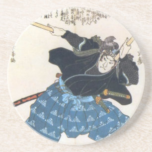 Musashi Miyamoto 宮本 武蔵 with two Bokken Coaster