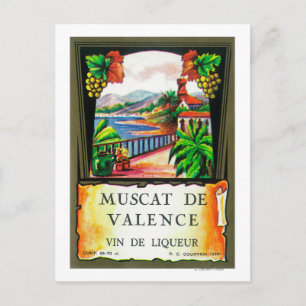 Muscat De Valence Wine LabelEurope Postcard