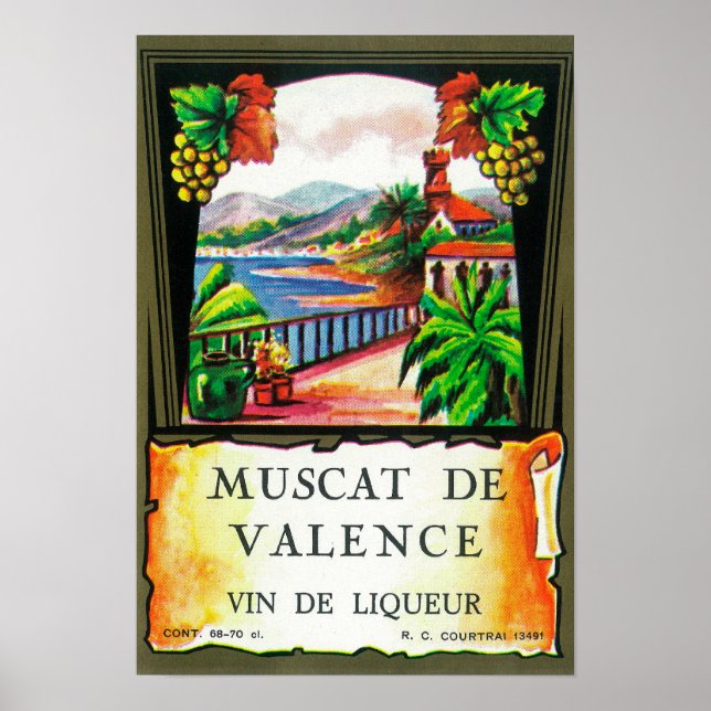 Muscat De Valence Wine LabelEurope Poster (Front)
