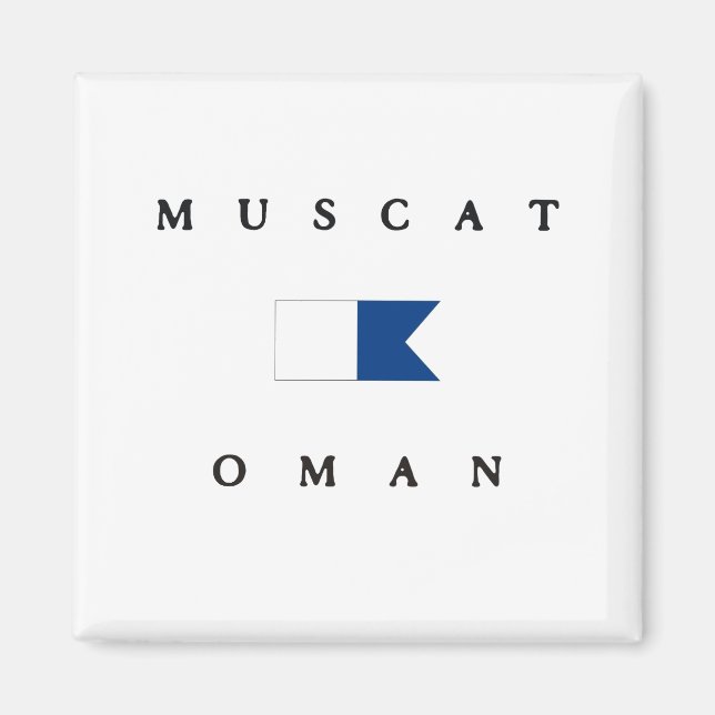 Muscat Oman Alpha Dive Flag Magnet (Front)