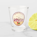 Muscat Oman City Skyline Emblem Shot Glass<br><div class="desc">Muscat minimalist,  colourful art design featuring monuments and landmarks of the city in Oman.</div>