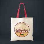 Muscat Oman City Skyline Emblem Tote Bag<br><div class="desc">Muscat minimalist,  colourful art design featuring monuments and landmarks of the city in Oman.</div>