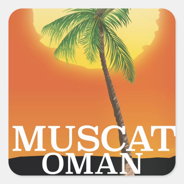 Muscat Oman vacation poster Square Sticker (Front)