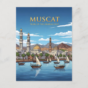 Muscat Oman waterfront cityscape Postcard