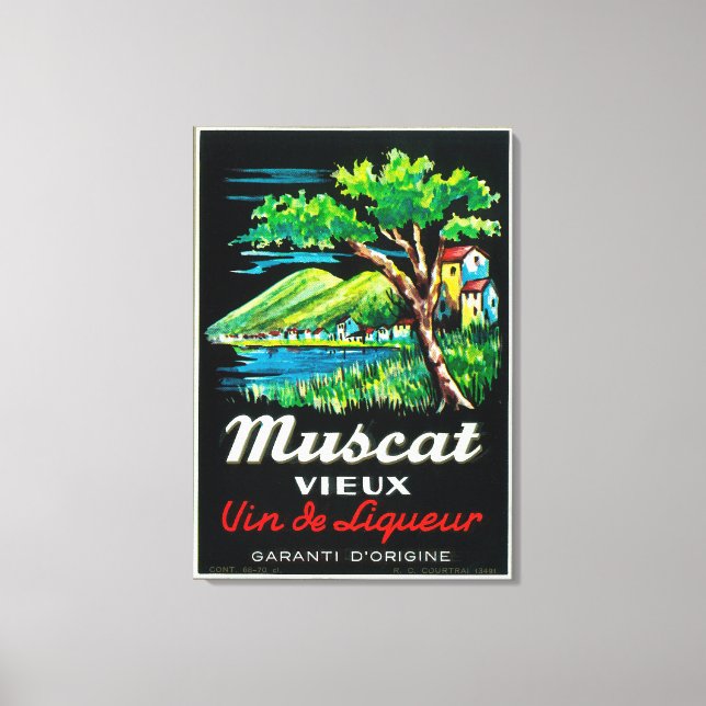 Muscat Vieux Wine LabelEurope Canvas Print (Front)