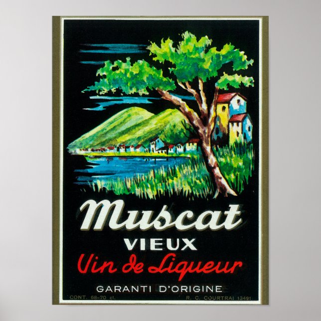 Muscat Vieux Wine LabelEurope Poster (Front)