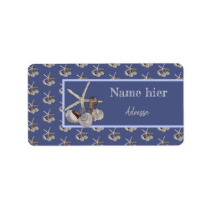 Muscheln und Seestern Adressaufkleber Label