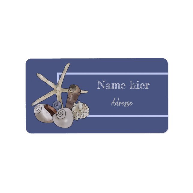 Muscheln und Seestern Label (Front)