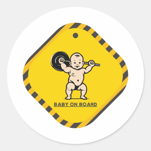 Muscle Baby On Board Sticker - Fun and Functional (Front)