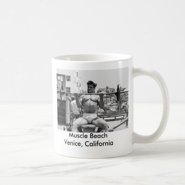 Muscle Beach bodybuilder - Venice, CA Coffee Mug (Right)